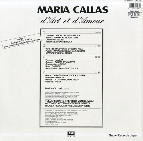 CALLAS, MARIA d'art et amour EX7541031