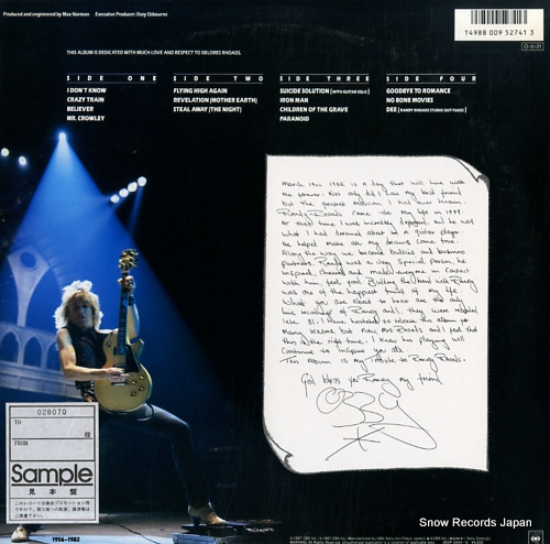 OSBOURNE, OZZY randy rhoads tribute 35AP3344