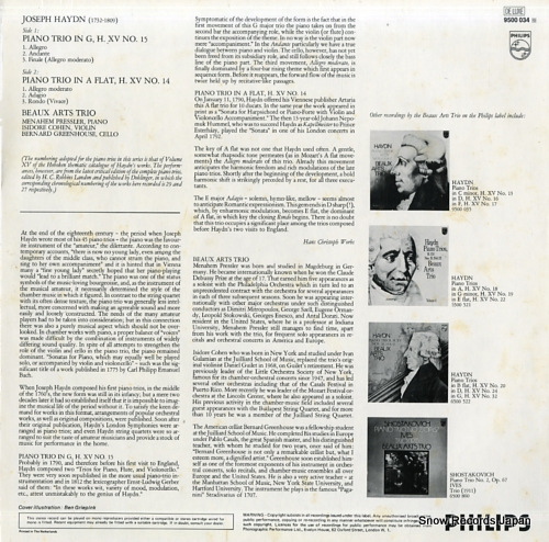 ܥ롦ȥꥪ haydn; piano trios, h.xv nos.15 & 14 volume 6 9500034
