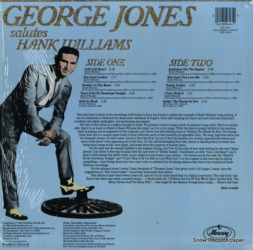 JONES, GEORGE salutes hank williams 822646-1 - back cover