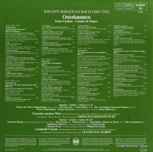 HARNONCOURT, NIKOLAUS bach; osterkantaten 6.48235