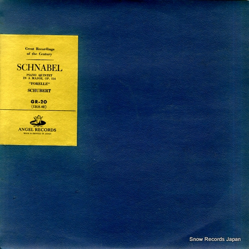 SCHNABEL, ARTUR schubert; piano quintet 