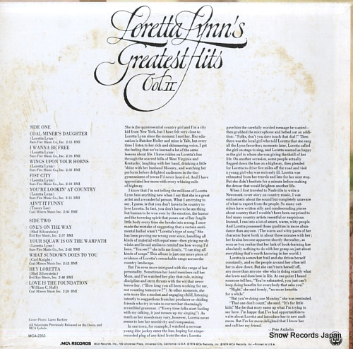 å loretta lynn's greatest hits vol.ii MCA-2353