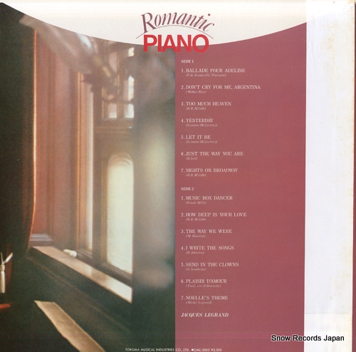 LEGRAND, JACQUES romantic piano CMC-2003