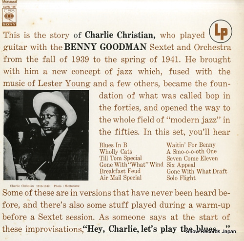 CHRISTIAN, CHARLIE with the benny goodman sextet and orchestra SOPM155