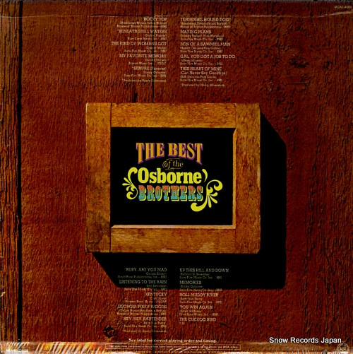 OSBORNE BROTHERS, THE the best of the osborne brothers MCA2-4086 - back cover