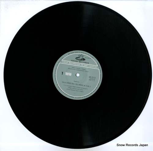 CASALS, PABLO beethoven; cello sonata no.2 in g minor op.5 no.1 GR-2273