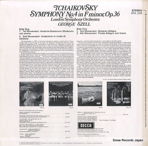 硼 tchaikovsky; symphony no.4 SPA206