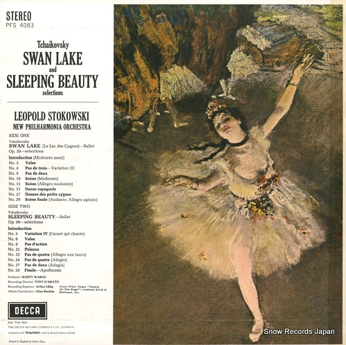 STOKOWSKI, LEOPOLD tchaikovsky; swan lake and sleeping beauty selections PFS4083