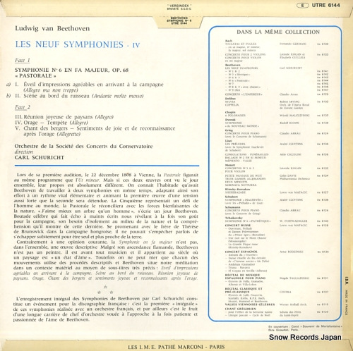 SCHURICHT, CARL beethoven; symphonie no.6 