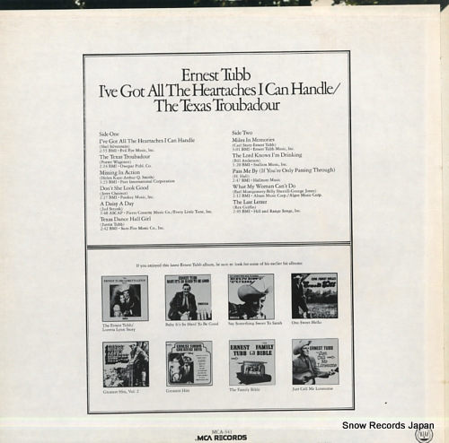 TUBB, ERNEST i've got all the heartaches i can handle / the texas troubadour MCA-341