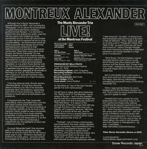 ALEXANDER, MONTY live! at the montreux festival KUX-50-P