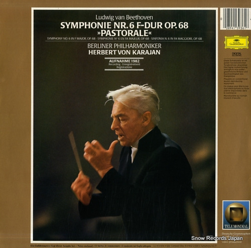 KARAJAN, HERBERT VON beethoven; symphony no.6 