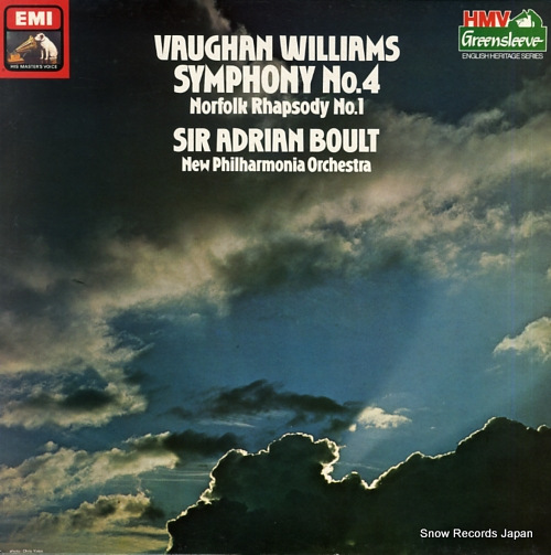 BOULT, SIR ADRIAN vaughan williams; symphony no.4 ED2904171