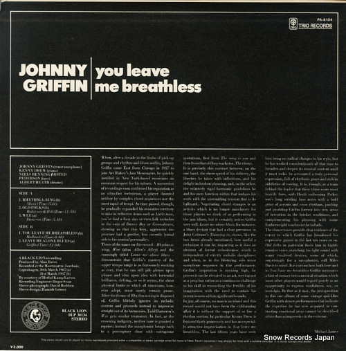GRIFFIN, JOHNNY you leave me breathless PA-6104