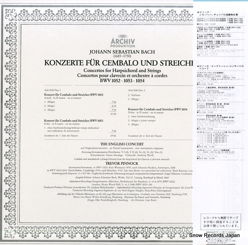 PINNOCK, TREVOR bach; concerto for harpsichord and strings 28MA0020