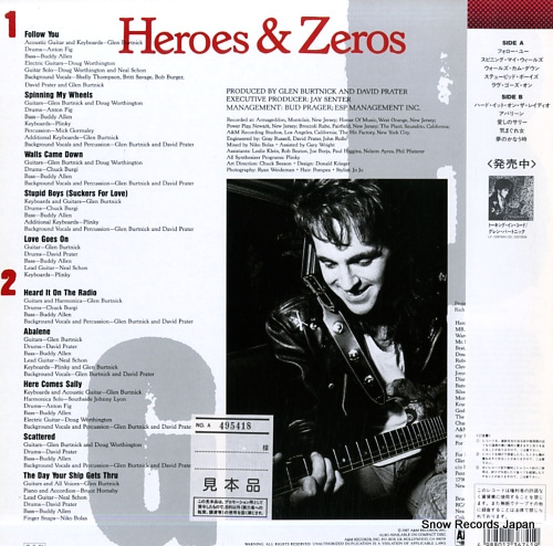 BURTNICK, GLEN heroes & zeros C28Y3200 - back cover