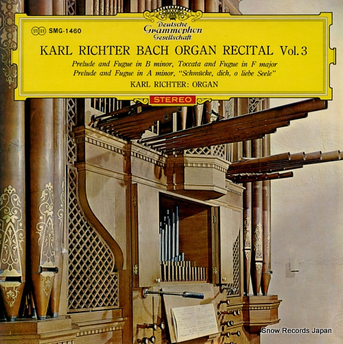 RICHTER, KARL karl richter bach organ recital vol.3 SMG-1460 - front cover