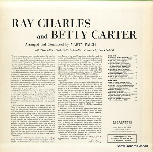 CHARLES, RAY / BETTY CARTER ray charles and betty carter IPP-80785