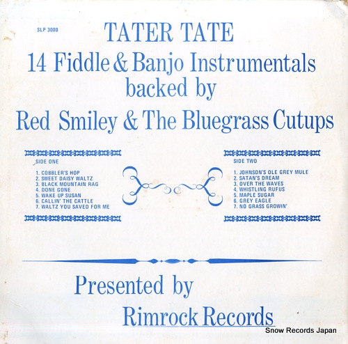 TATE, TATER fiddle & banjo instrumentals backed by red smiley & the bluegrass cut-ups SLP3000