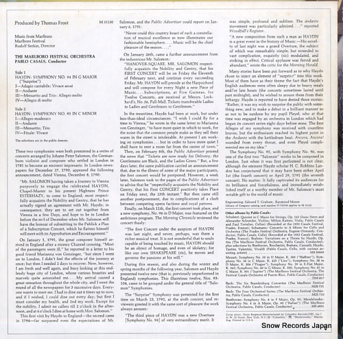 CASALS, PABLO haydn; symphony no. 94, 