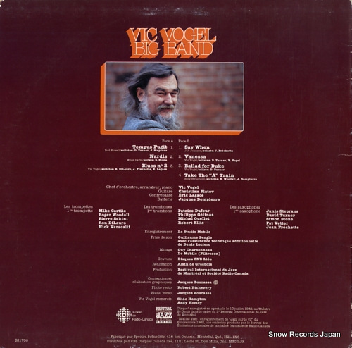 VOGEL, VIC vic vogel big band SS1706 - back cover