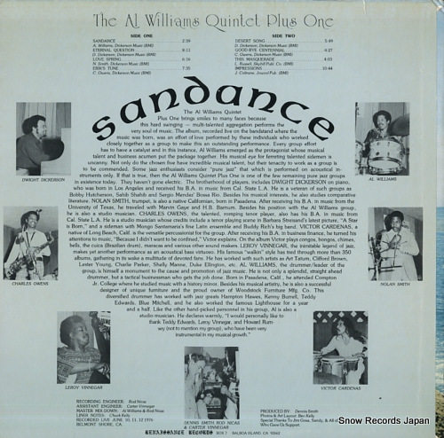 AL WILLIAMS QUINTET PLUS ONE, THE sandance USR9565