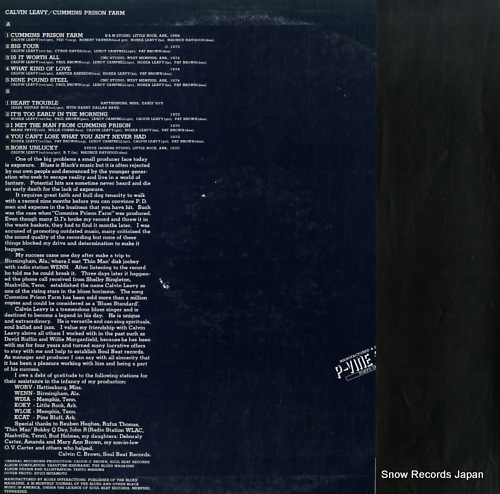 LEAVY, CALVIN cummins prison farm PLP-701 - back cover