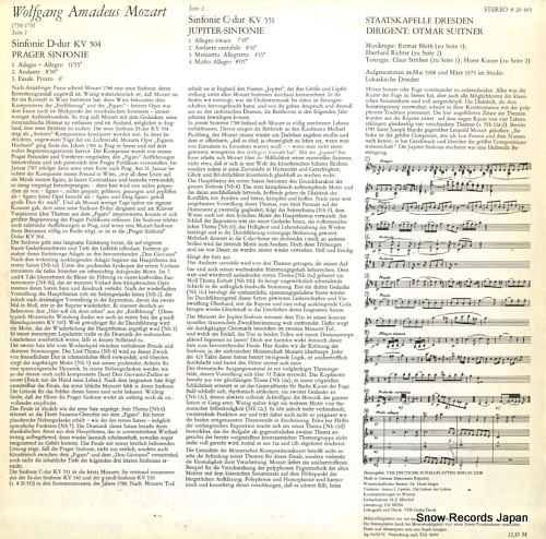 SUITNER, OTMAR mozart; sinfonie d-dur kv 504 (prager sinfonie) 826465