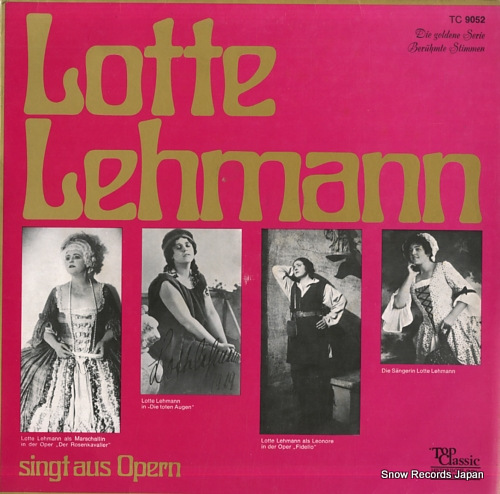 LEHMANN, LOTTE singt aus opern TC9052 - front cover