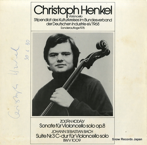 HENKEL, CHRISTOPH kodaly; sonate für violoncello solo op. 8 0666784