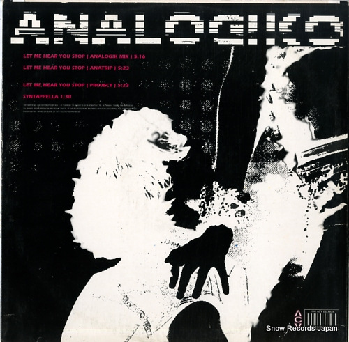 ANALOGIKO let me hear you stop GP19111 - back cover