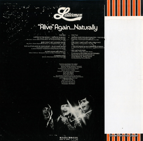LETTERMEN, THE alive again...naturally ECP-80814 - back cover