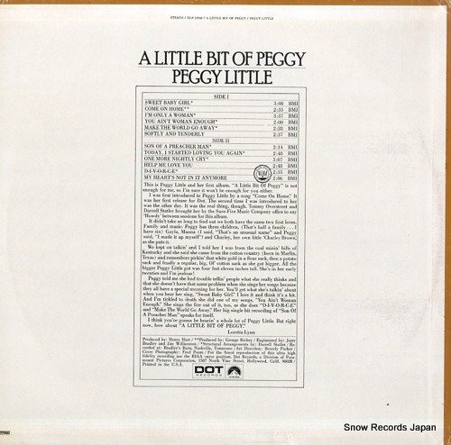LITTLE, PEGGY a little bit of peggy DLP25948 - back cover