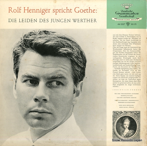HENNIGER, ROLF die leiden des jungen werther LPEMS44007 - back cover
