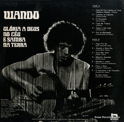 WANDO gloria a deus no ceu e samba na terra LP-S-49-2