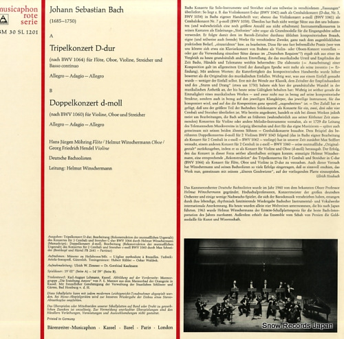 V/A bach; tripelkonzert - doppelkonzert BM30SL1201