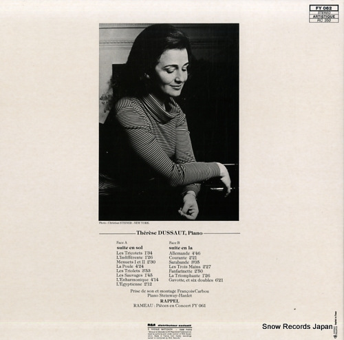 DUSSAUT, THERESE rameau; suites en sol et en la FY062