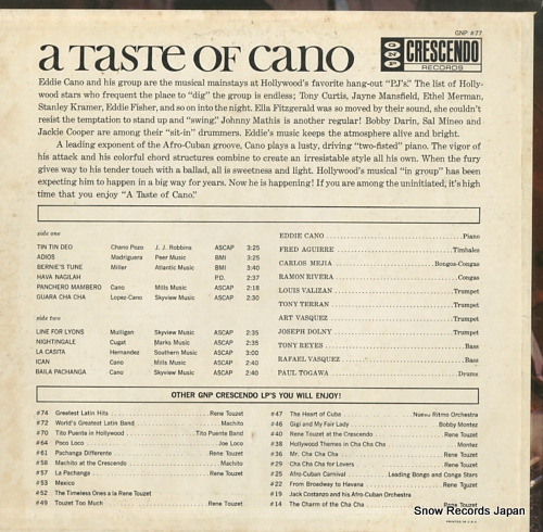 CANO, EDDIE a taste of cano GNP#77