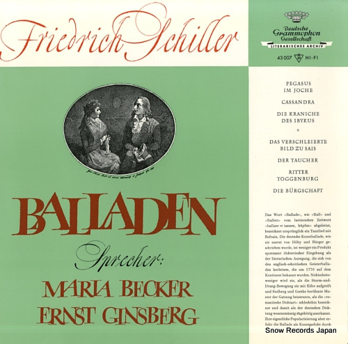 V/A friedrich schiller; balladen 43007LPMS - front cover