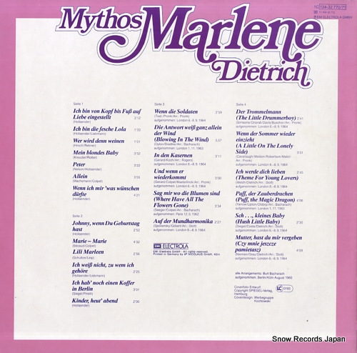 DIETRICH, MARLENE mythos marlene dietrich 1C134-32770/71