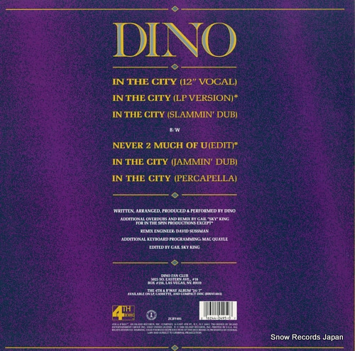 DINO in the city BWAY495 - back cover