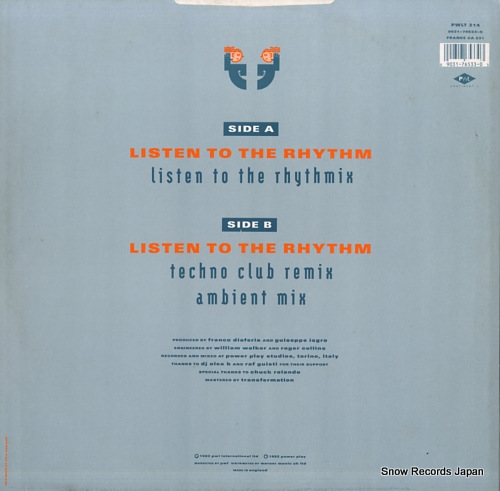 K3M listen to the rhythm PWLT214 - back cover