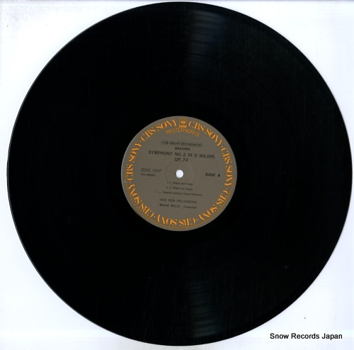 WALTER, BRUNO brahms; symphony no.2 in d major, op.73 20AC1950 - disc