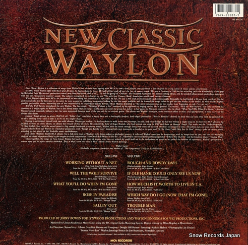 JENNINGS, WAYLON new classic waylon MCA-42287
