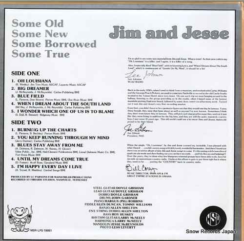 JIM AND JESSE some old, some new, some borrowed, some true MSR-LPS-19861 - back cover