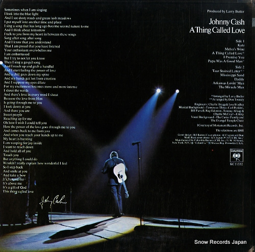 CASH, JOHNNY a thing called love KC31332 - back cover