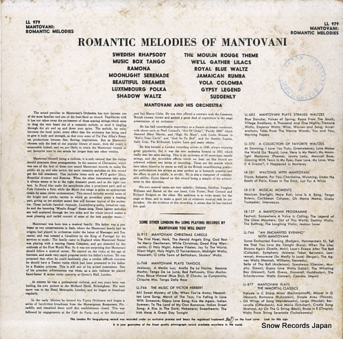MANTOVANI romantic melodies LL979