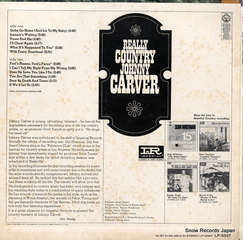 CARVER, JOHNNY really country LP-9347