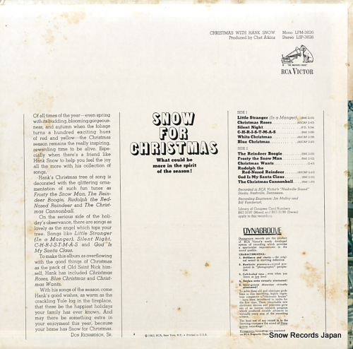 SNOW, HANK christmas with hank snow LSP-3826
